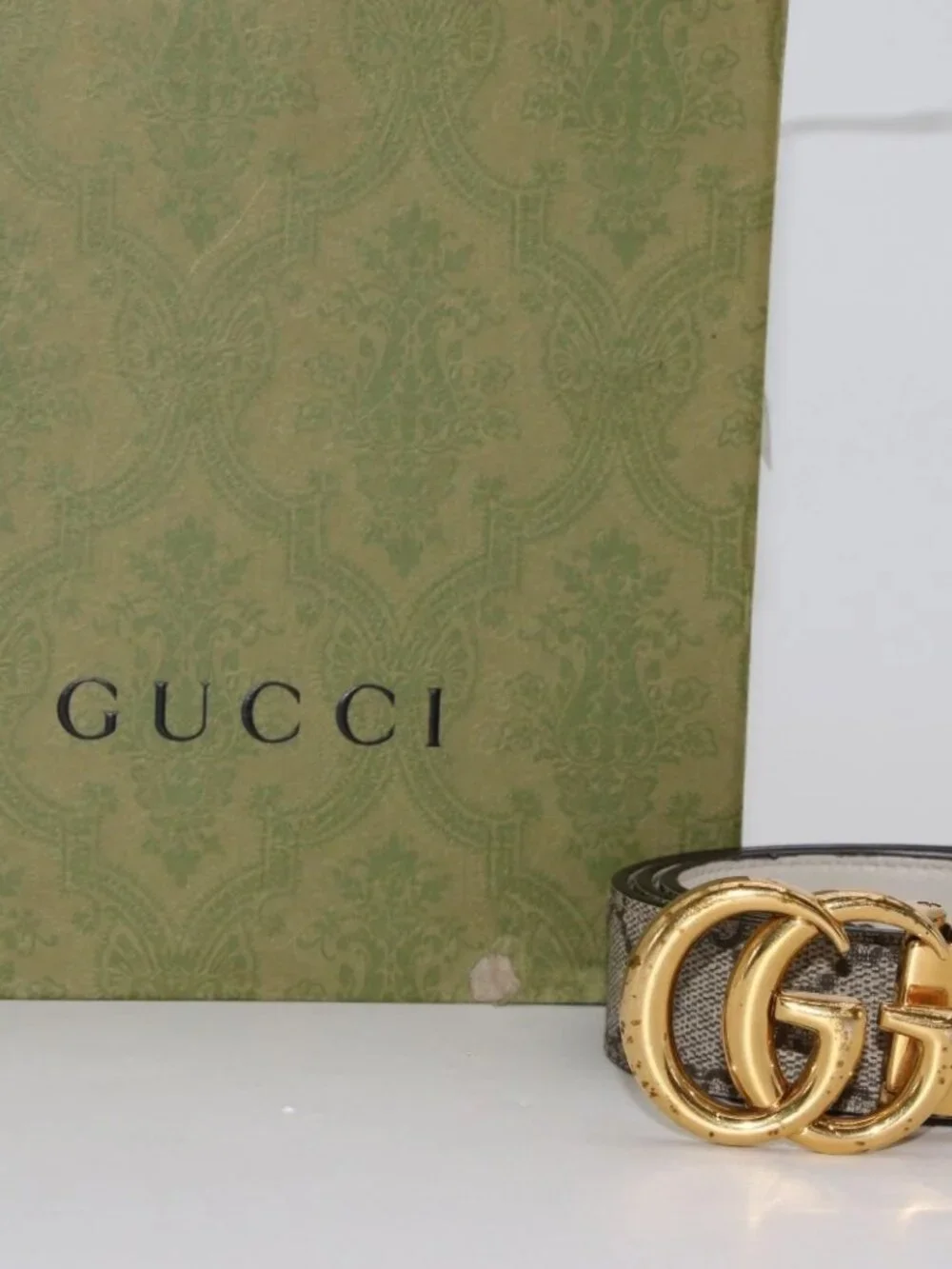 GUCCI GG Marmont 659417 Reversible Thin Belt Size 80/32